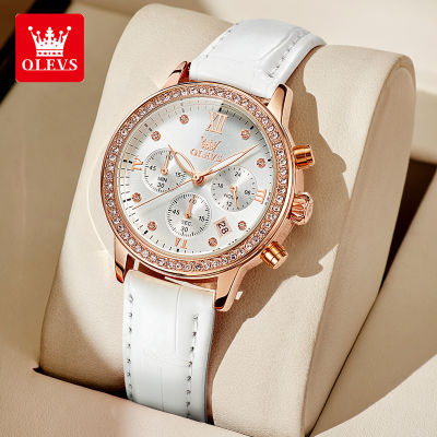 Watch womens genuine famous brand 2022 new diamond-encrusted luxury high-end fashion waterproof multi-function leather quartz watch