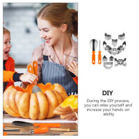 NICERIO 1 ชุดเครื่องมือแกะสลักฟักทองฮาโลวีนมืออาชีพ DIY Pumpkin stencils เครื่องมือ