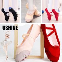 【Dog Egg Shop】 USHINE Ballerinas สำหรับสาวคลาสสิกแยกแต่เพียงผู้เดียวผ้าใบเต้นรำยิมนาสติกเด็กรองเท้าโยคะเด็กผู้หญิงรองเท้าเต้นรำ Ballerinas