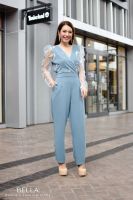 BE-JL63 JUMPSUIT จั้มสูทขายาว ไขว้หน้า แขนยาว เน็ตปัก (M34-40”) ชุดผู้หญิง ชุดออกงานหรูๆ ชุดทำงาน ชุดทำบุญ ชุดงานบุญ ชุดงานบวช แฟชั่นผู้หญิง