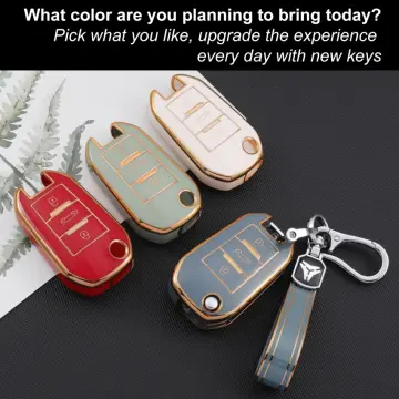 Citroen Covered Leather Key Fob Case Citroen Berlingo C4 Picasso C5  Aircross Grand C4 Spacetourer DS 5 Leather Handmade. 