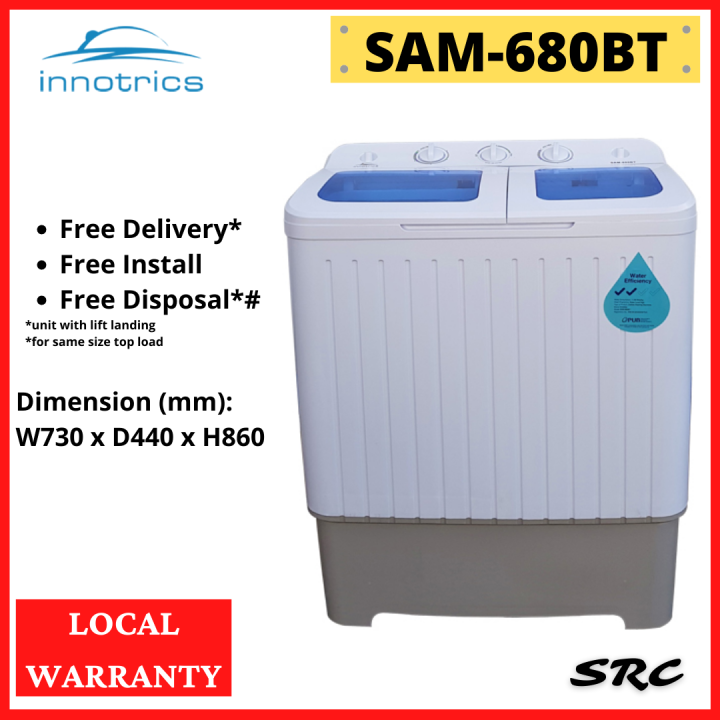 panasonic semi automatic washing machine 6.8 kg