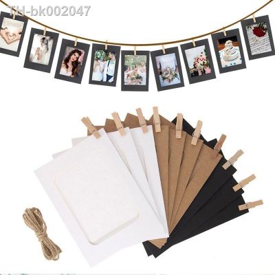 ✶✌♨ 10pcs Photo Frame For Picture Wooden Photo Frame Clip Paper Picture Holder Wedding Wall Decor Graduation Party Photo Booth Props