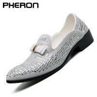 White Men Wedding Shoes Diamond Fashion Dress Shoes Luxury Brand Mens Loafers Bling Party Shoes 38-48 Loafers Slipon Shoes