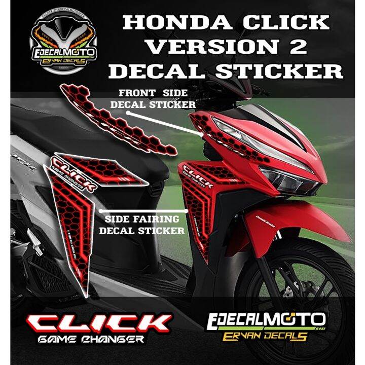 [COD3] HONDA CLICK 125i \ 150i SIDE FAIRING VINYL DECAL STICKER BEEHIVE EDITION Lazada PH