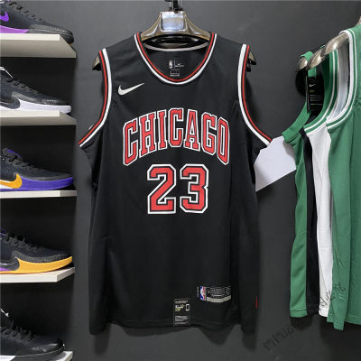 เสื้อบาสเกตบอลชาย NBA ดั้งเดิม #23 Michael_Jordan ชิคาโก Bulls สินค้าขายดีรุ่น City Swingman เสื้อเจอร์ซี่สีดำ
