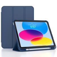 【DT】 hot  For iPad 10 10th Generation Case with Pencil Holder Silicone Back Cover For iPad 10 10th Gen 2022 A2696