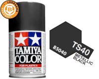 สีกระป๋องสเปรย์ สีดำเมทัลลิก Tamiya TS-40 METALLIC BLACK 100ml