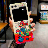 เคสแบบฝาพับสำหรับ Samsung Galaxy Z พลิก5 Z Flip5 IMD Blu-ray การ์ตูนซูเปอร์มาริโอพับเคสโทรศัพท์