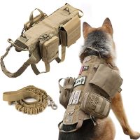 【YF】 Large Dog Harness With Pouches Molle No-Pull Handle German Shepherd Training Dogs