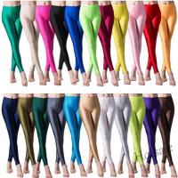 【hot sale】♧ C04 Shiny Yoga pants women stretch leggings milk silk fluorescent candy color Leggings plus size Pencil Pant Casual daliy wear legging