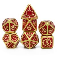 ชุด Dice Dice โลหะ Rpg Polyhedral โต๊ะแข็งแรงเกมส์โลหะผสมสังกะสีดิจิตอล D4 D8 D6 D10 D12 D20 D &amp; D ลูกเต๋า7ชิ้นชุด Dnd &amp; D