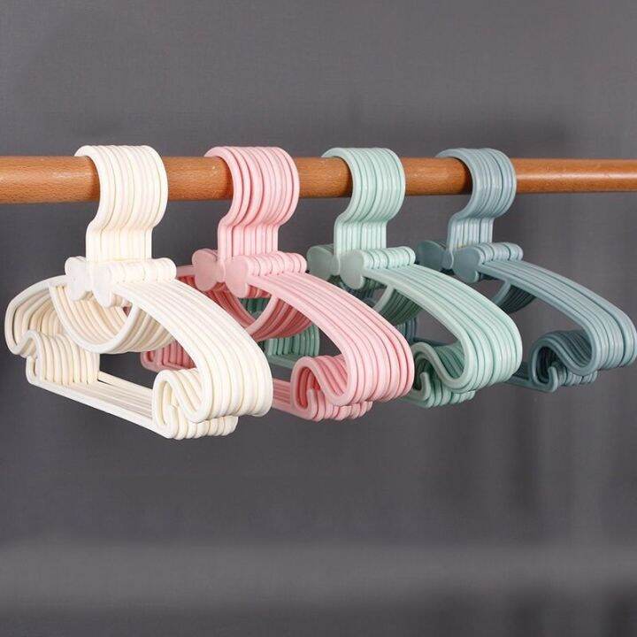 10/20pcs Portable Clothes Hanger Kids Children Toddler Baby Clothes Coat Plastic  Hangers Hook Household Kids Clothing Organizer