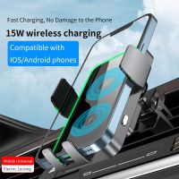 15W Dual Coil Wireless Car Charger สำหรับ Samsung Galaxy Z Flip 4 3 S21 Auto Clamp Fast Car Charging ศัพท์ Mount Holder