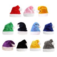 Soft Velvet Santa Hat Comfortable Hat Traditional Multi Color Plush Christmas Santa Hat for Adult Kids New Year Gifts