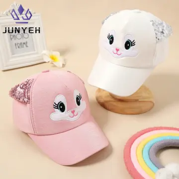 4 Pieces Cute Cat Bucket Hat Beach Fisherman Cap Summer Sun Protection Widen Brim Hat for Adults Kids