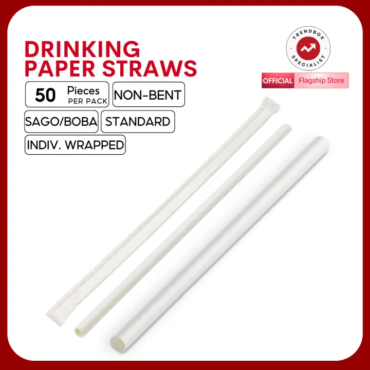 Trendbox Paper White Straw 50pcs 