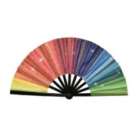 Folding Fan Lightweight Fancy Fan Reflective and Decorative Glitters Large Rave Handheld Folding Fans