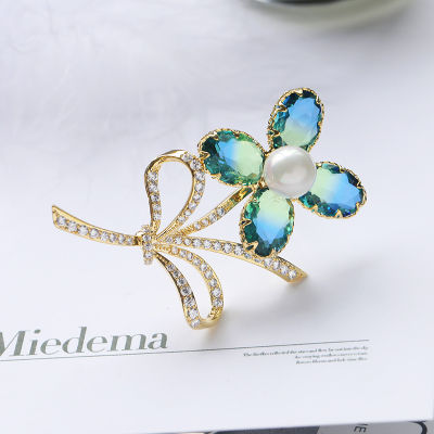 Red Trees Brand High Quality Women Lapel Pins Fashion Colorful Stone Flower Brooches For Women New Year Gift Drop Shipping