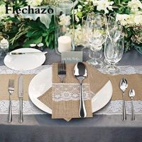 ☍▬✽ 10pcs Napkin Table Cloth Lace Decoupage Wedding Decoration Cutlery Storage Bag Knife Fork Decor Serving Line Party Dinner MAT