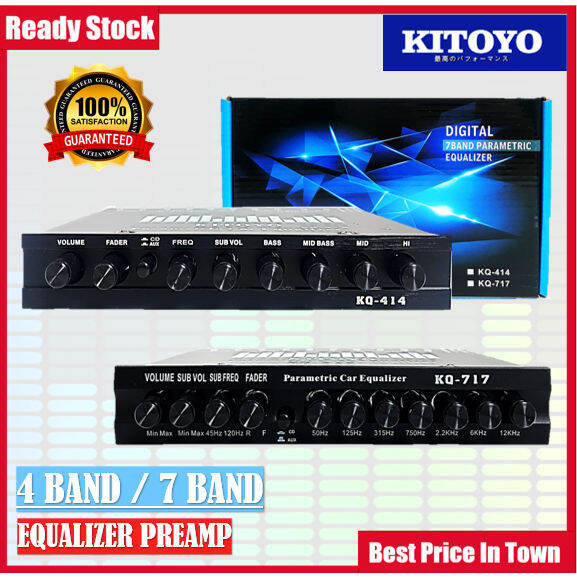 4 Band 7 Band Pre Amp Equalizer Parametric Preamp with Subwoofer Output