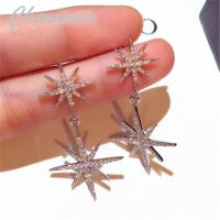 {Han ornaments}Charnwim Fashion Dangle Earrings Long Earrings For Women Fashion Rhinestones Stars Hanging Earrings Women PE1861