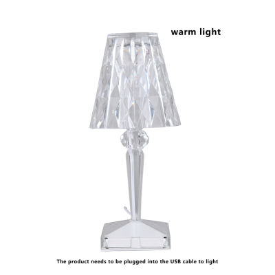 Acrylic Night Light Diamond Decorative Bed Lamp Bedroom Decor Modern Table Lamp Gift Table Light USB 3000K6000K For Home Party