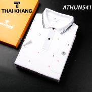 Áo thun nam trung niên họa tiết Thái Khang loại áo polo cho bố vải cotton