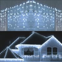 5M Christmas Garland LED Curtain Icicle String Lights Droop 0.4-0.6m AC 220V Garden Street Outdoor Decorative Holiday Light