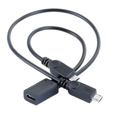 USB มัลติฟังก์ชั่นแบบทู่ในตัวเดียวสำหรับสายชาร์จแบตเตอรี่ตัวเมียพร้อมขั้วต่อ USB 2ไมโคร USB สายชาร์จสำหรับแท็บเล็ตโทรศัพท์มือถือ
