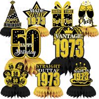 50 Year Old Birthday Party Decor Black Gold Honeycomb Table Ornaments Celebrate 18th 20th 40th 50th 60th Birthday Parti Decor