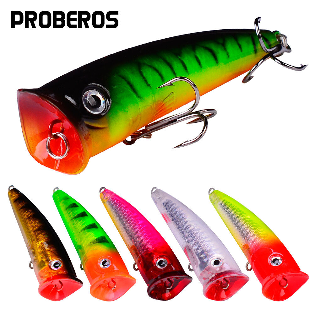 5PC Topwater Popper Fishing Lure 12.5cm 19g Artificial Hard Bassbait Fish Tackle 