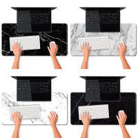 【CW】 Marble แผ่นรองเมาส์ขนาดใหญ่ Simple Soft Table Mat 90*40Cm Large Game Pad High-Density Seaming Keyboard Pad