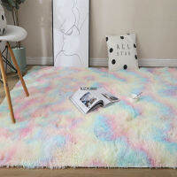 New Rainbow Colors Cars Tie Dyeing Plush Soft Cars for Bedroom Living Room Anti-slip Floor Mats Kids Room Car Rugs