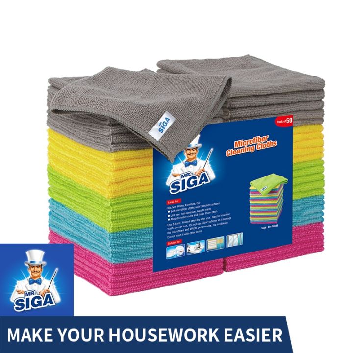 MR.SIGA Microfiber Cleaning Cloth, All-Purpose Microfiber Towels