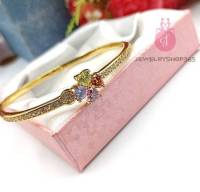 jewery33 K366 กำไลข้อมือ กำไลแฟชั่น กำไลพลอย งานเพชร cz แท้ ไซส์ *57**