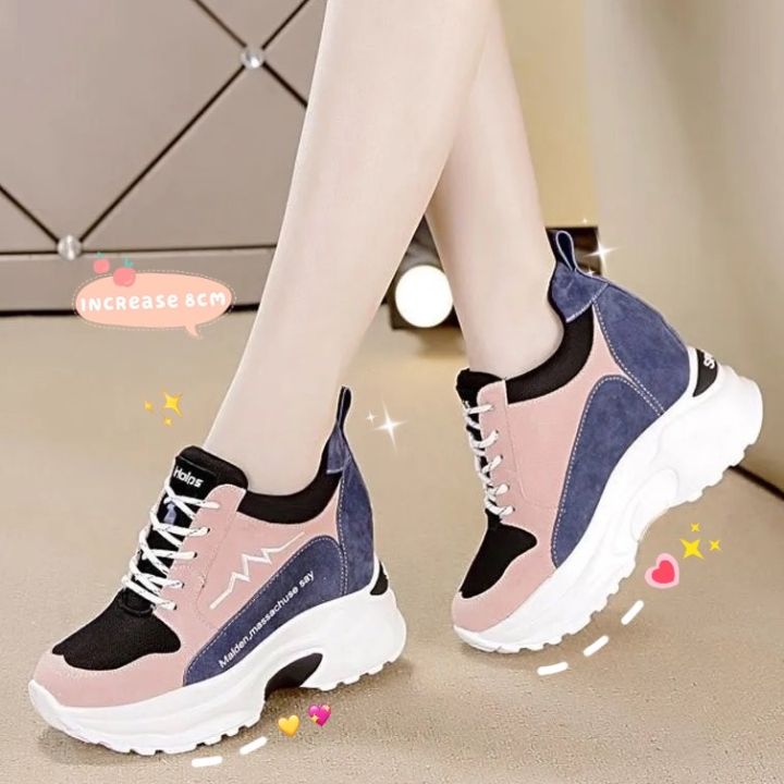 2022 New Women Sneakers Wedge Students College Shoes Outdoor Cute ...