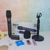 ไมโครโฟน ไร้สาย MBV  รุ่น M-6 (ซื้อไมคแถมขาตั้ง) ไมค์ UHF Wireless Microphone ไมค์ลอยไร้สาย ไมค์แบบมือถือ ไมค์โครโฟน ชุดรับ-ส่งไมโครโฟนไร้สาย ไมค์แบบพ