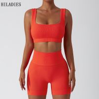 Yoga Sport Set Two Piece Women Fitness Tops Bra High Waist Shorts Sports Leggings Tights Gym Wear Clothes Female Tracksuit Yoga