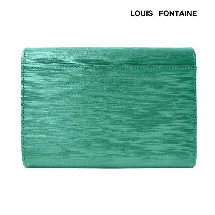 louis-fontaine-กระเป๋าสตางค์-3-พับกลาง-รุ่น-gems-สีเขียว-lfw0014