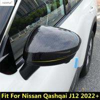 “{》} ABS ฝากระจกด้านข้างมองหลังโครเมียมคาร์บอนไฟเบอร์ฝาปิดสำหรับ Nissan Qashqai J12 2022 2023ภายนอกอุปกรณ์เสริมรถยนต์