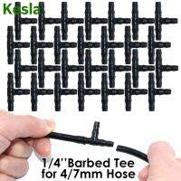 KESLA 20-50PCS Plastic Dripper Watering Growing Tee 1/4 Inch Hose Connector Joint Hose Outdoor Irrigation Tools for 4mm/7mm Hose Watering Systems Gard