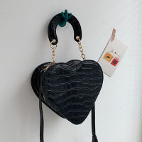 Fashion Heart Shape Shoulder Bags For Women Stone Pattern Pu Leather Crossbody Top-Handle Bag Purse Female Handbag