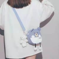 Cute Little Bag Coin Purse 2023 New Trendy Summer Small Fresh Girly Heart Crossbody Bag Harajuku Cartoon Canvas Bag 【OCT】