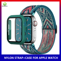 BassPal ชุดสาย2-In-1 + สายเคสสำหรับ Apple Watch 44Mm 40Mm 45Mm 41Mm 42Mm 38Mm ยางยืดไนลอนเดี่ยวสร้อยข้อมือสำหรับ I Watch Series 49MM Ultra 8 7 5 4 3 2 1 SE 6