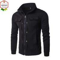 Cod เสื้อแจ็คเก็ตลําลองแฟชั่นมีซิปพอดีตัวสําหรับผู้ชาย