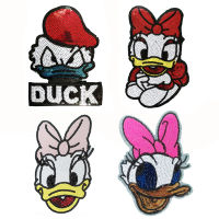 แฟชั่น เสื้อผ้า DIY อุปกรณ์เสริม และ Donald Duck เย็บปักถักร้อยเลื่อม Patches เย็บมือเสื้อผ้าตกแต่ง Patches