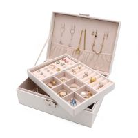 PU Leather Jewelry Box Storage Ring Display Case Portable Jewelry Organizer for Necklaces Organizador Cosmetic box Lady Gift