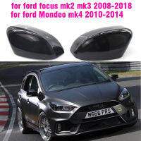 ฝาครอบกระจกมองหลังฝาครอบคาร์บอนไฟเบอร์สีดำสำหรับ Ford Focus MK2 MK3สำหรับ Mondeo Mk4 lift Estate 2010-2014