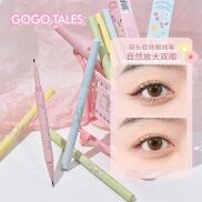 Gogotales Bút Tằm Nằm Hai Đầu Bút Gel Kẻ Mắt Màu Nâu Đen Mờ Hình Gấu Vườn